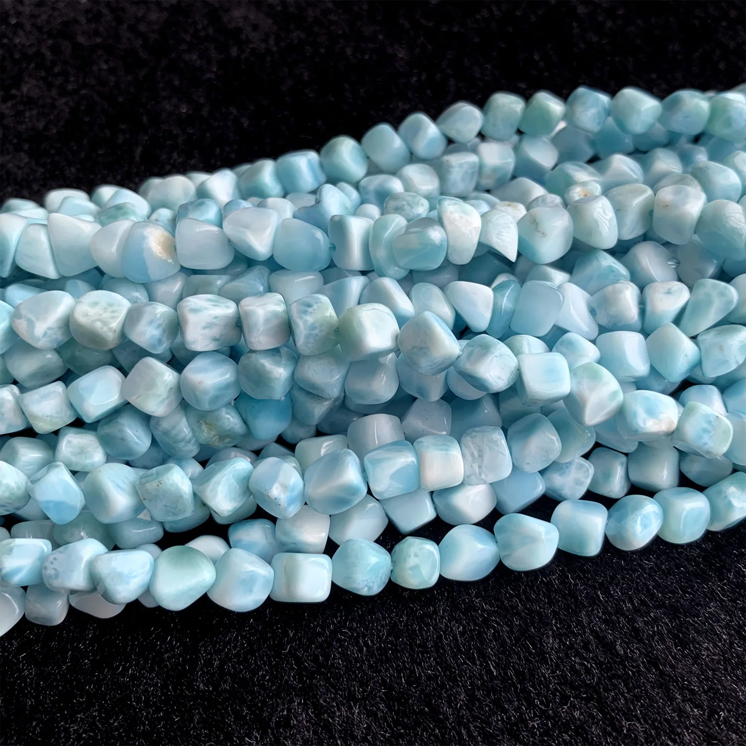 

Blue Larimar Necklace Bracelets Earrings Ring Irregular Nugget Beads For Jewelry Making Natural Gemstone Crystal