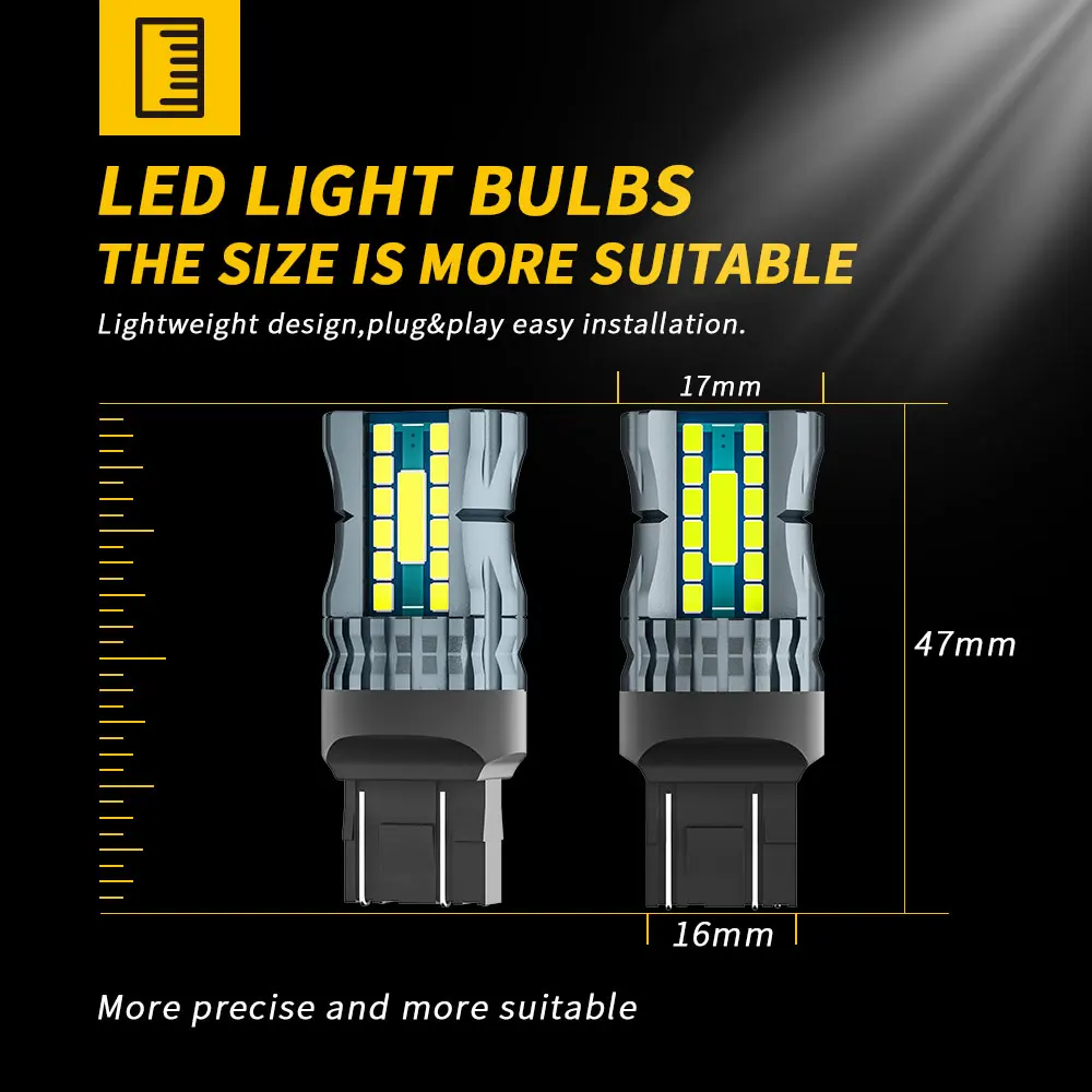 DXZ 2pcs 1156 S25 BA15S P21W 1157 T20 T25 LED Bulb Canbus 26SMD 7440 3156 Car Turn Daytime Running Signal Reverse Brake Light