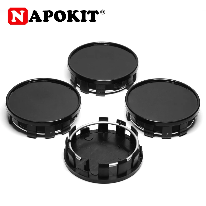 4pcs 54MM(52mm-50mm) Car Wheels Rim Hub Cap Auto Car Wheel Center Caps Hubcap Dust-proof Covers Black Chrome