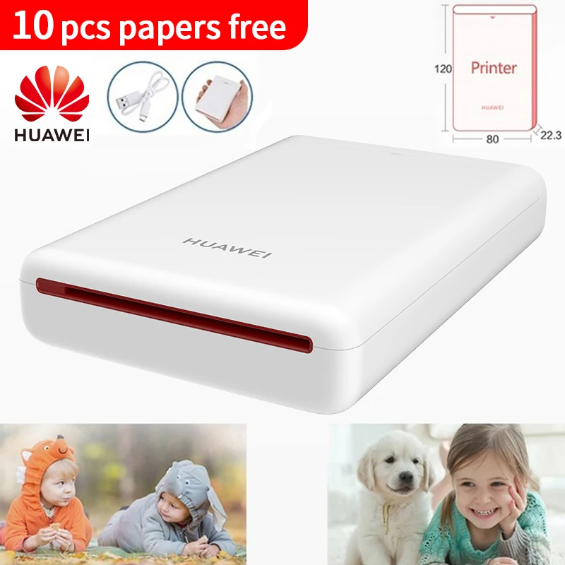 Original Huawei Mini Photo Printer DIY AR Portable pocket photo printer For Smart Phone 300dpi HD Picture CV80