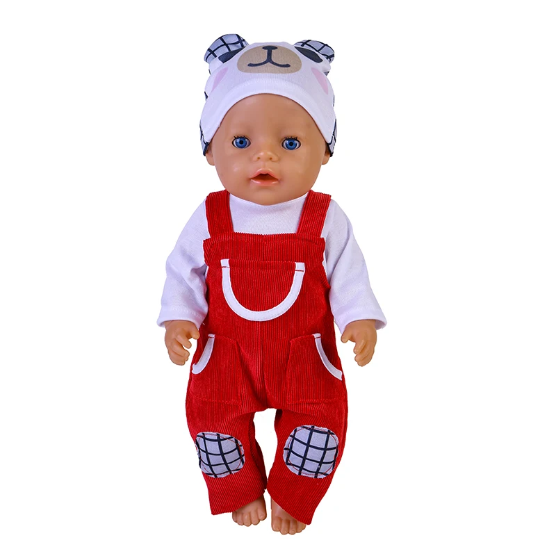 18 Inch Doll Clothes 43CM Cute Dolls Jumpsuit With Hat Suit For Fit 1/4 Bjd Doll Newborn Birthday Festival Gift Doll Accessories