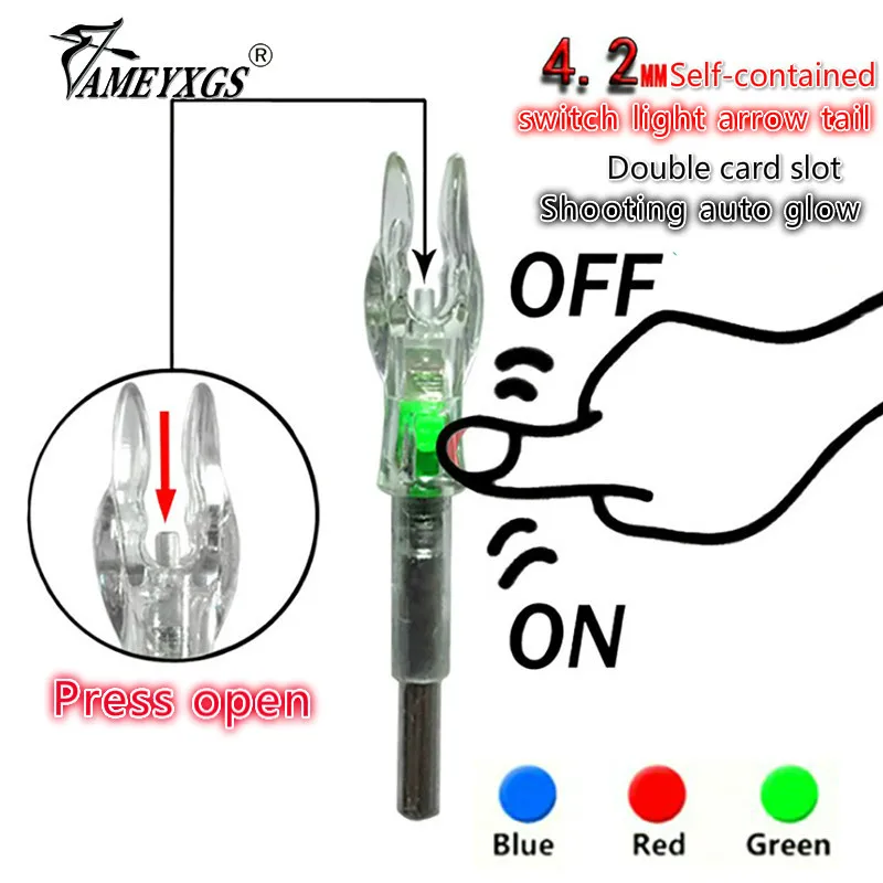 

3pcs/se Archery Arrow Nock Automatic Arrow Cam LED Illuminated Nock Fit 4.2mm Arrow Shaft Outdoor Hunting Shooting Accessoires