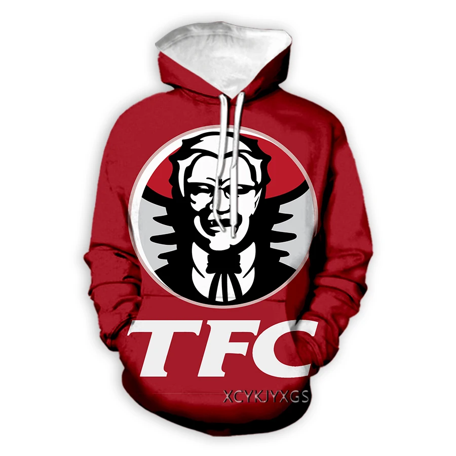 Xinchenyuan-Sudadera KFC de manga larga con estampado 3D, sudadera con capucha, pantalones deportivos largos, Z32