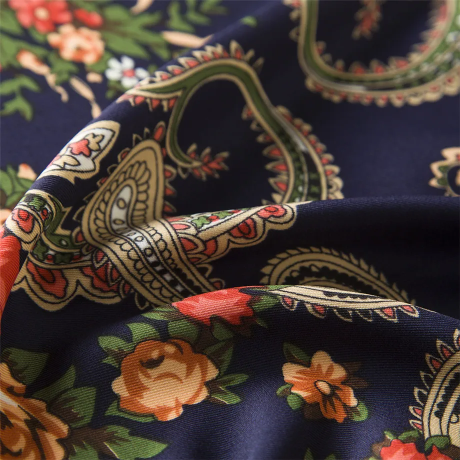 Bufanda cuadrada de estilo Cachemira bohemio para mujer, pañuelo de marca de lujo, nuevo diseño, 100cm, Invierno