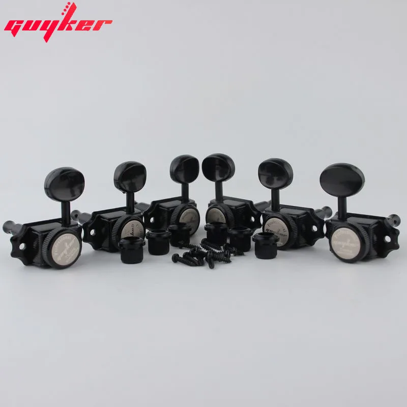 1 SET 3R3L GUYKER Lock String Tuners Vintage Tuners Machine Heads Tuners Black