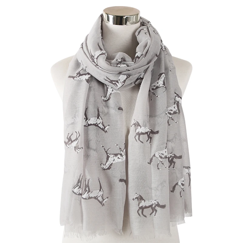 HUOBAO New Horse Print Scarf Fashion Runnning Horse Scarves For Women Ladies Bufanda Mujer Scarf Shawl Wraps