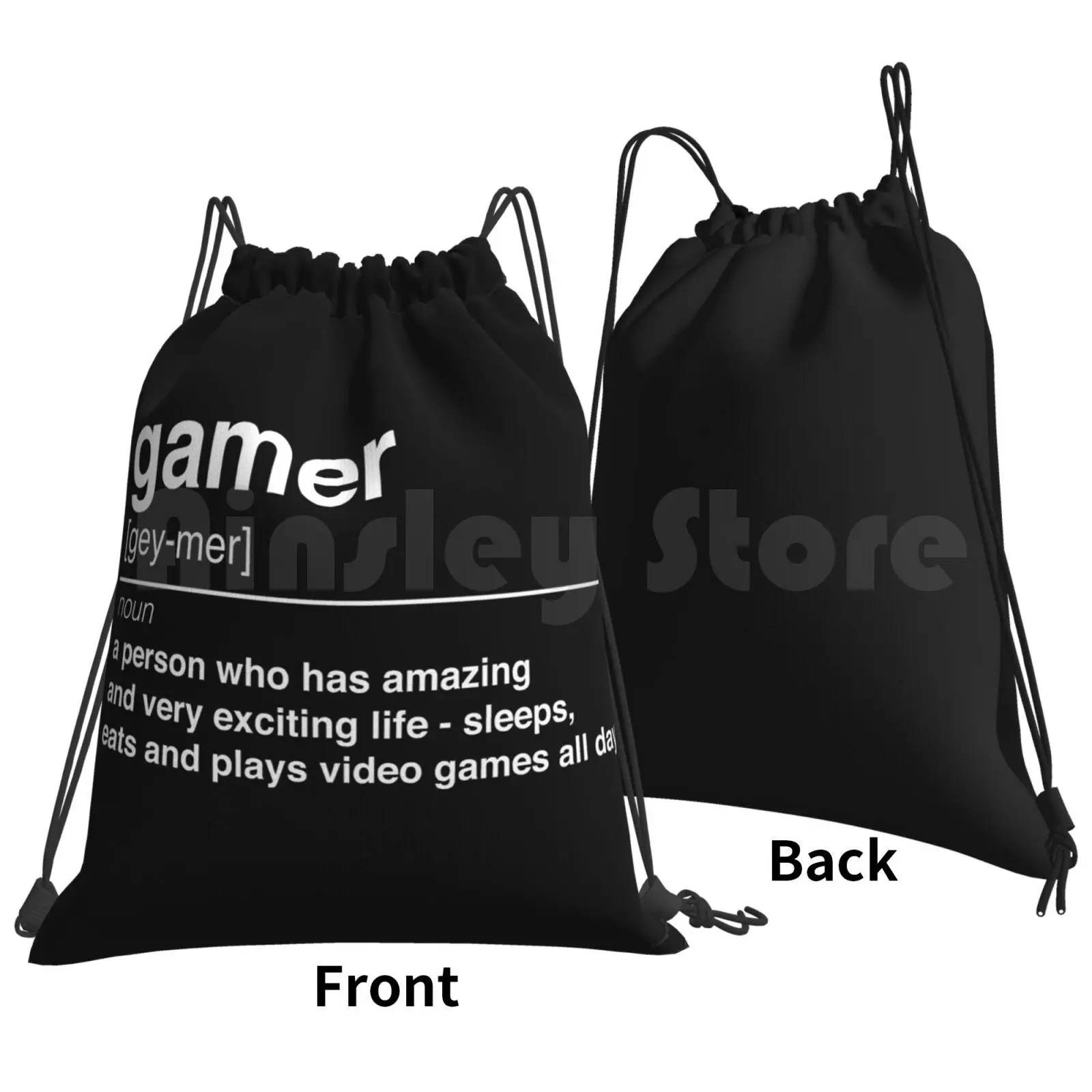 Gamer Definition Backpack Drawstring Bag Riding Climbing Gym Bag Game Gamer Gamers Gaming Pro Gamer Professional Gamer