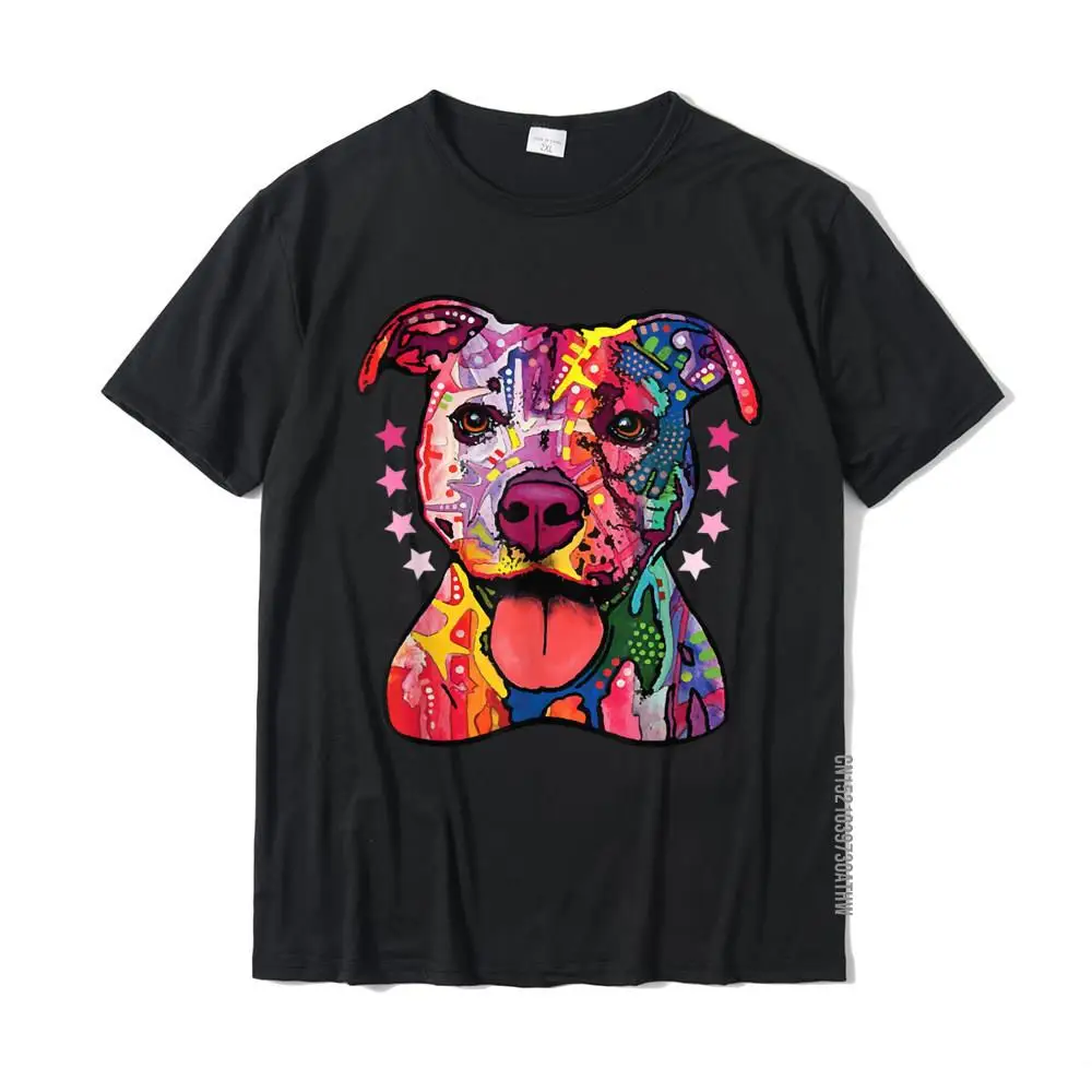 Pitbull Tshirt Rainbow Pitbull Shirt Gifts For Dog Lovers Oversized Group T Shirts Cotton Men Tops & Tees Simple Style