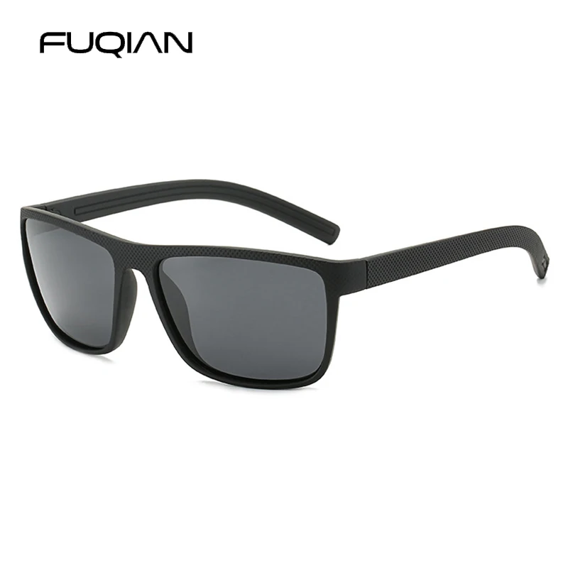 Classic Black Square Sunglasses Men Women Vintage Polarized Sun Glasses For Male Fashion Blue Driving Travelling Shades