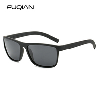 Classic Black Square Sunglasses Men Women Vintage Polarized Sun Glasses For Male Fashion Blue Driving Travelling Shades