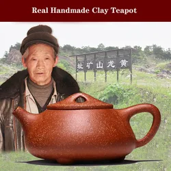 Real Handmade Yixing Argila Bule, Chaleira chinesa, Puer Tea Set, Kung Fu Zisha Teaware, 240CC