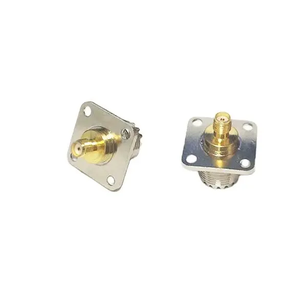 1pc NEW  UHF Female Jack  to SMA  Female Jack  RF Coax Adapter Convertor   4-hole Panel Mount  Goldplated  Wholesale