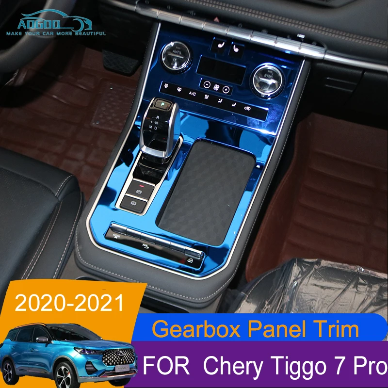For Chery Tiggo 7 Pro 2023 2022 2021 Car Console Gearbox Panel Trim Frame Cover Sticker Strips Garnish Salon Stainless Steel