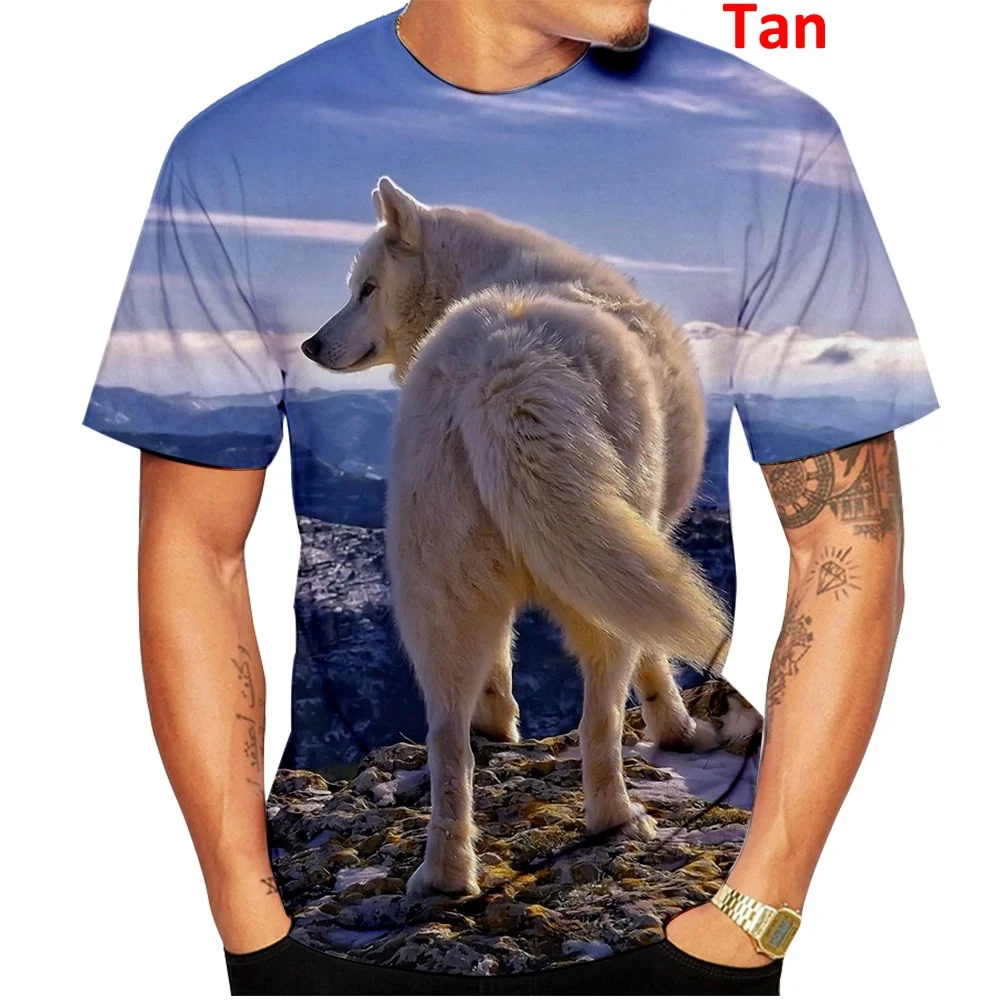 Newest Cool Fashion 3d Wolf T Shirt Personality Animal Short Sleeve T-Shirts