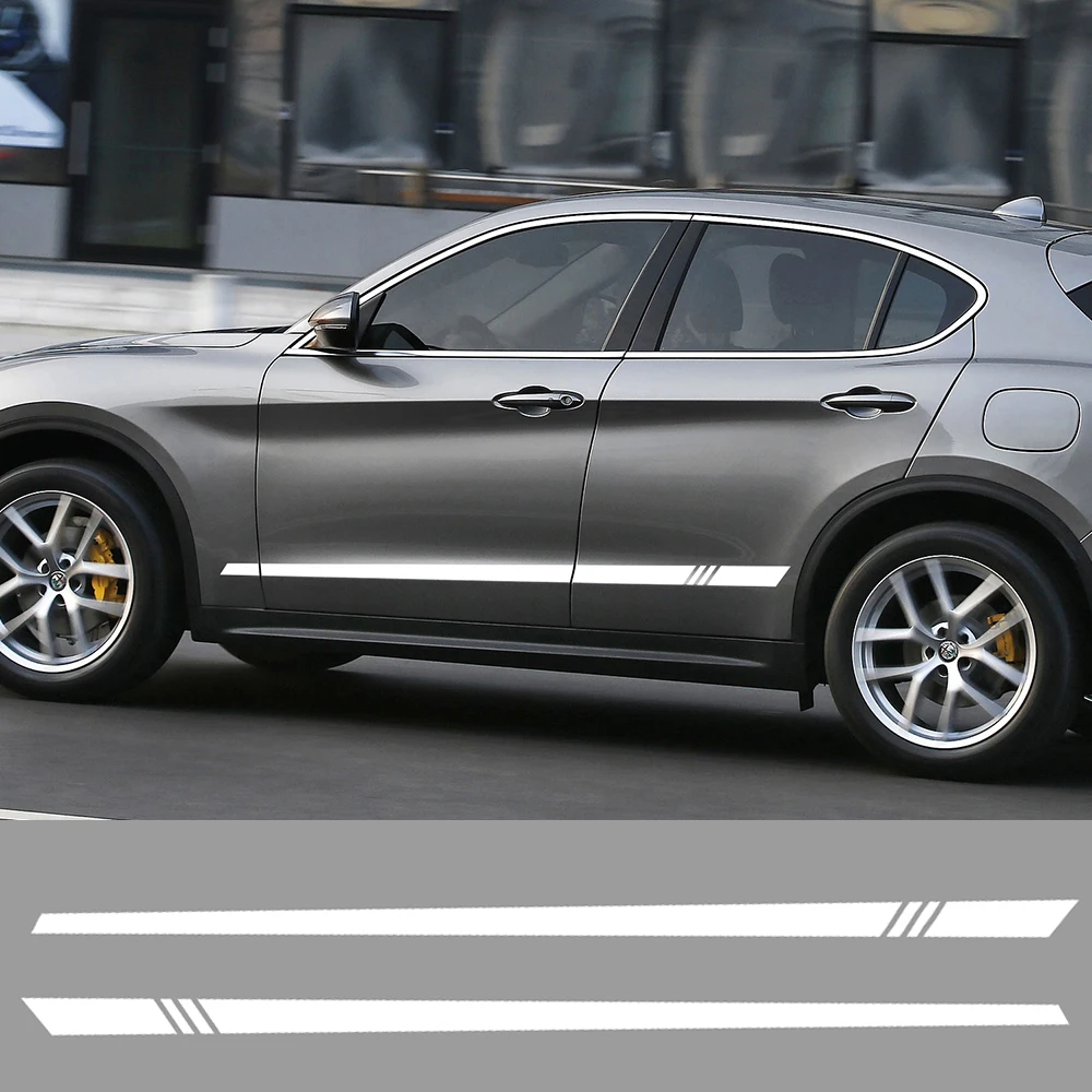

Для Alfa Benz Fiat Jeep Toyota Audi BMW VW автомобильные боковые наклейки графика длинные полосы спортивный Стайлинг виниловые наклейки инструменты для автотюнинга