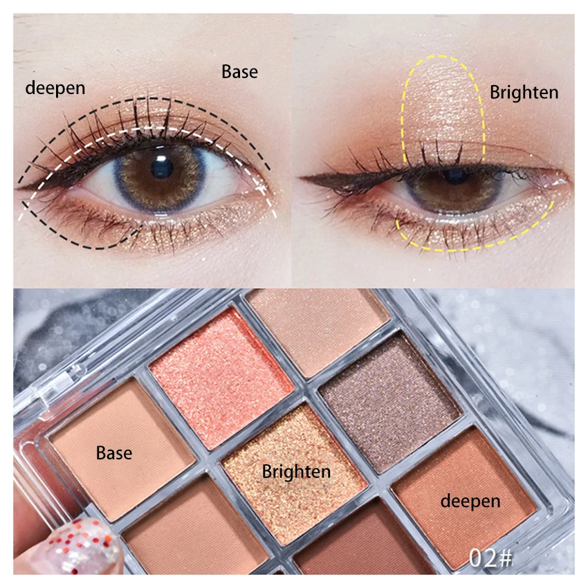 Lấp Lánh Eyeshadow Palette 9 Màu Tạo Bảng Mini Lắc Chân Nữ Phấn Mắt Di Động Mắt Trang Điểm Mỹ Phẩm Làm Đẹp Dụng Cụ