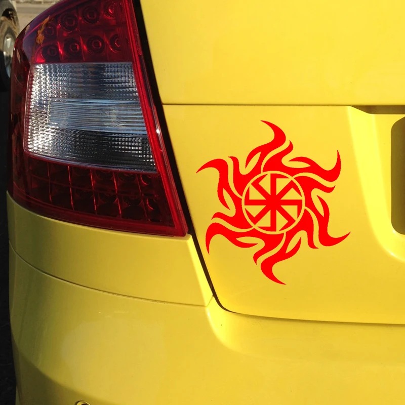 41267 # Die-Cut Vinyl Decal Kolovrat Amulet (Salmon) Car Sticker Waterproof Auto Decors on Bumper Rear Window