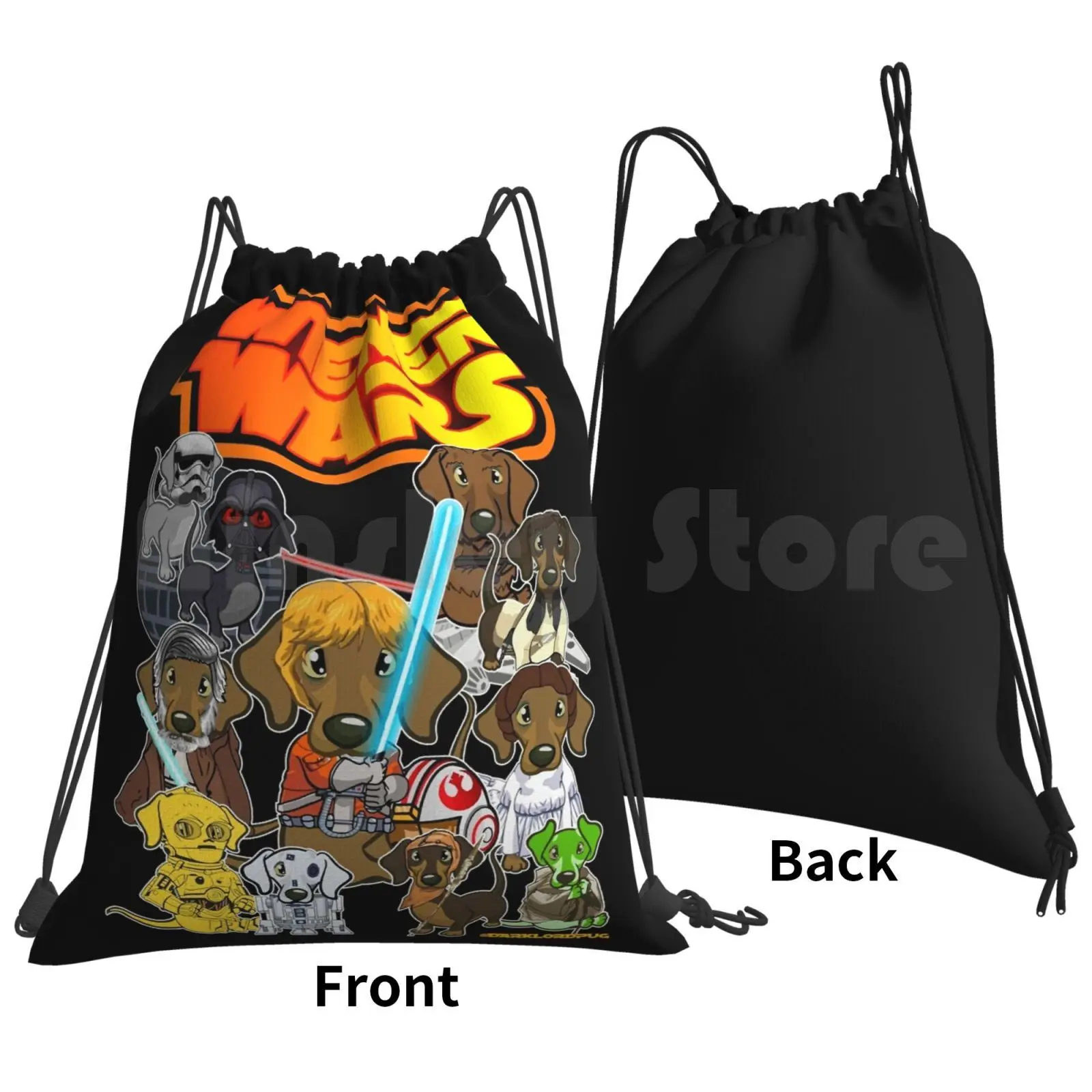 Wiener Dog Wars Backpack Drawstring Bag Riding Climbing Gym Bag Dachshund Dachshund Dog Dog Wiener Dog Wiener Wars Funny