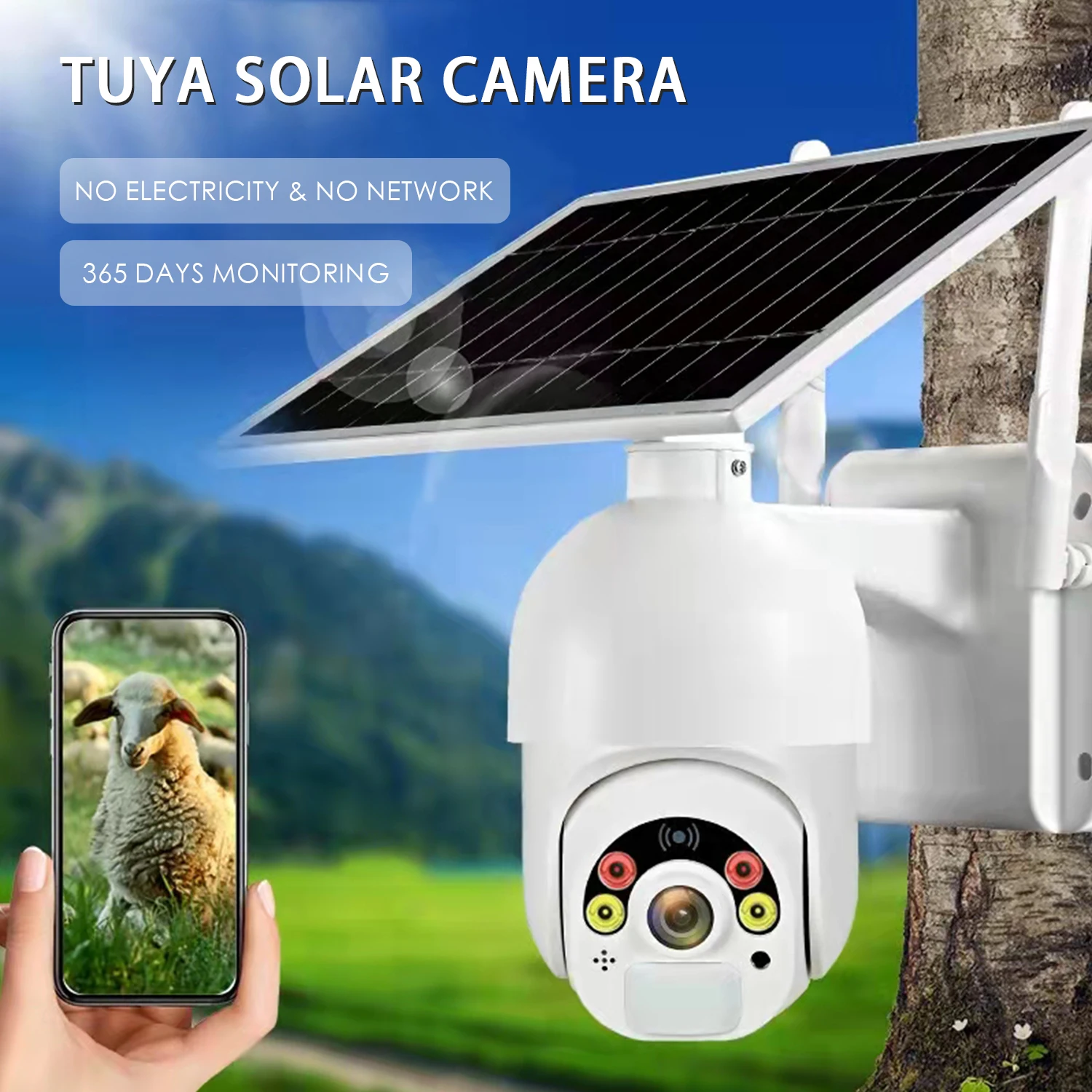 

Tuya Smart 4G Solar Camera With Battery Video Surveillance Cameras With Wifi Security Ip Camera