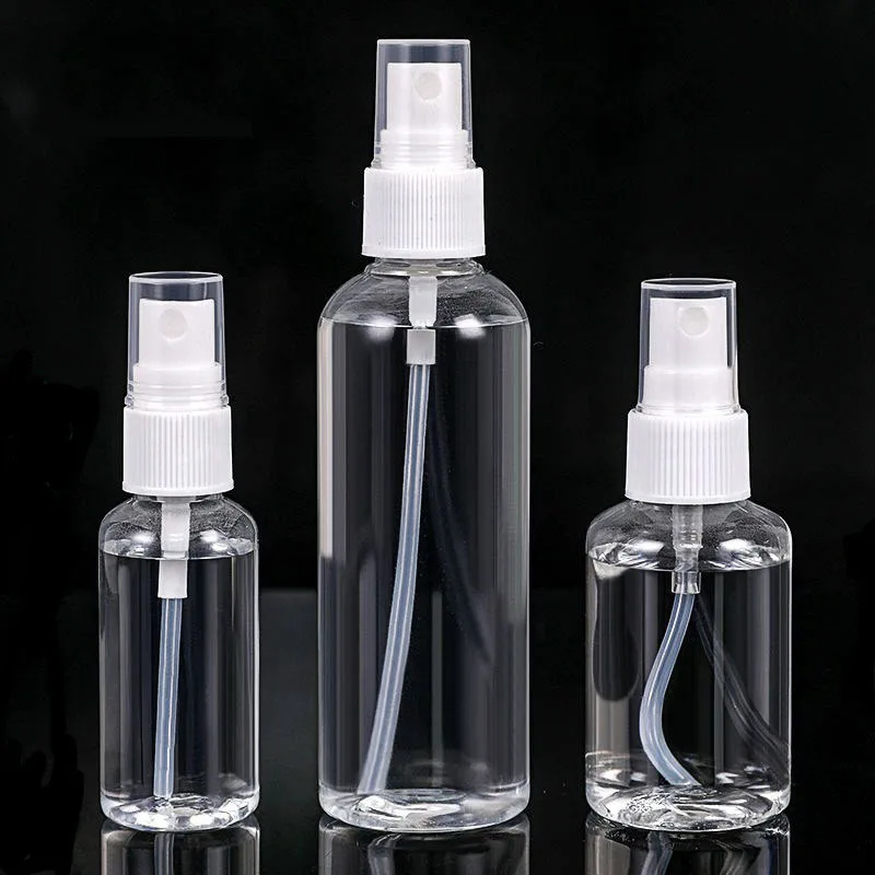 

10pcs 5/8/1015/20/30/50/60/80/100/120ml Refillable Bottles Transparent Plastic Perfume Atomizer Empty Small Spray Bottle Toxic