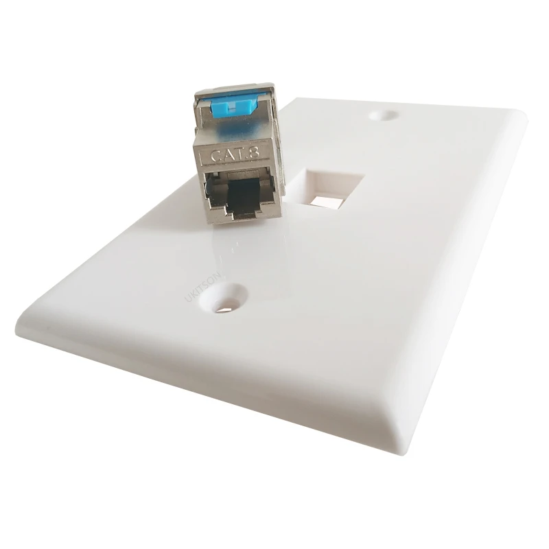 US Standard CAT.8 RJ45 Wall Panel Facepalte With Keystone CAT8 Jack LAN For 40GB Network Plug Socket In White Color