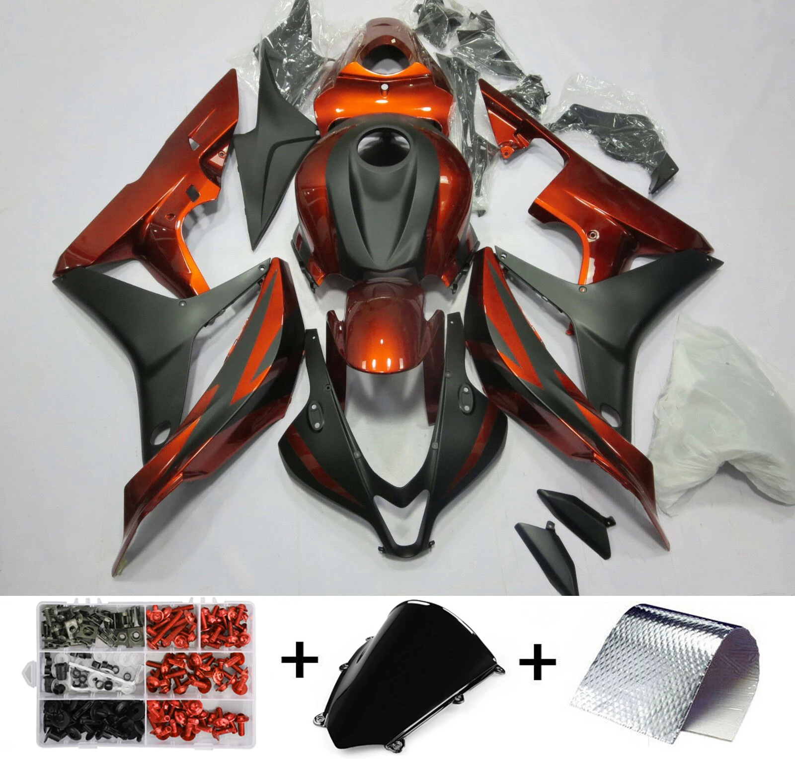 

Artudatech Moto Fairing Kit Bodywork ABS for Honda CBR600RR 2007 2008 Orange Red Black CBR 600 RR