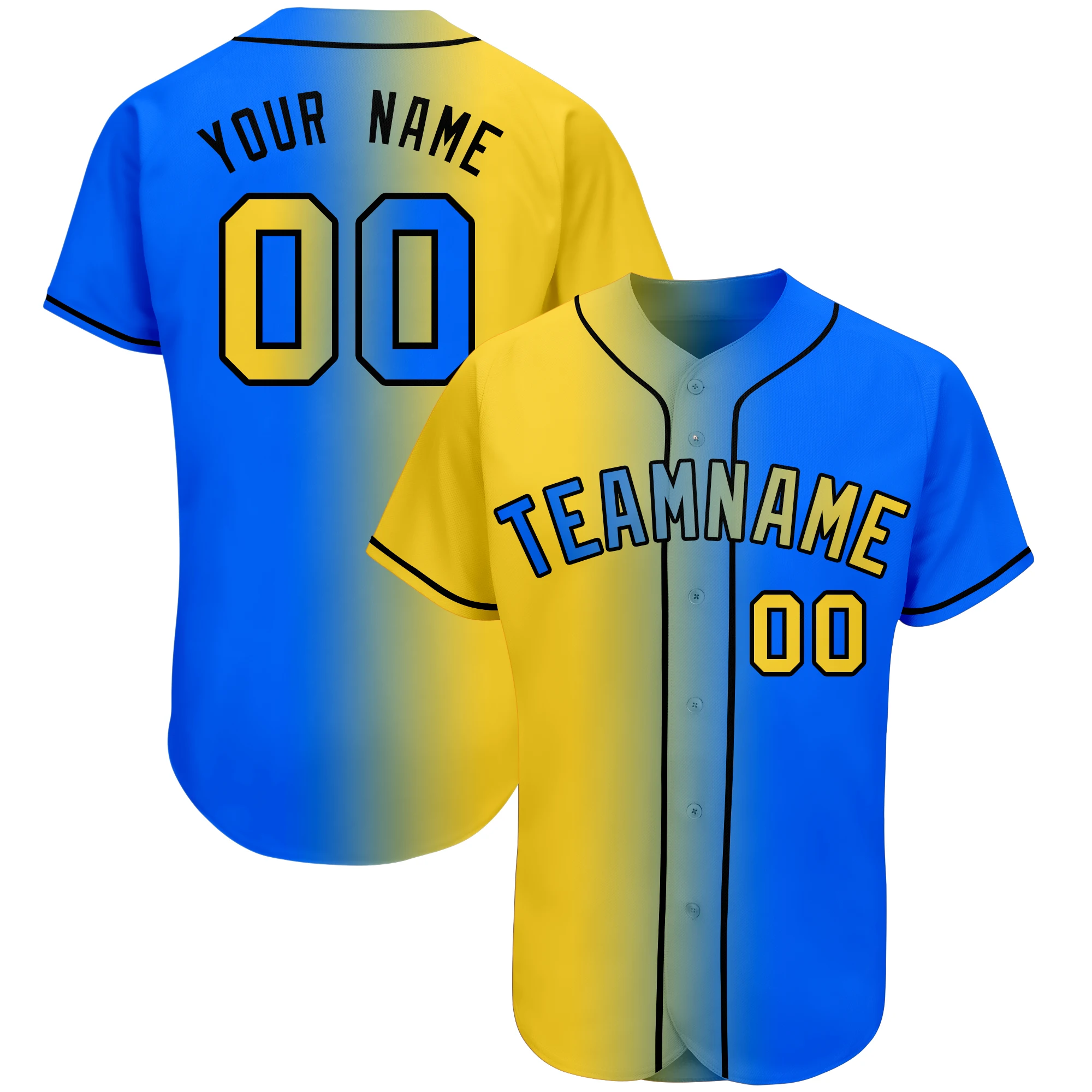 Custom Baseball Jersey Gradient Printed Your Name and Number Breathable Quick-Dry Softball Uniform for Playing Outdoors/Indoors