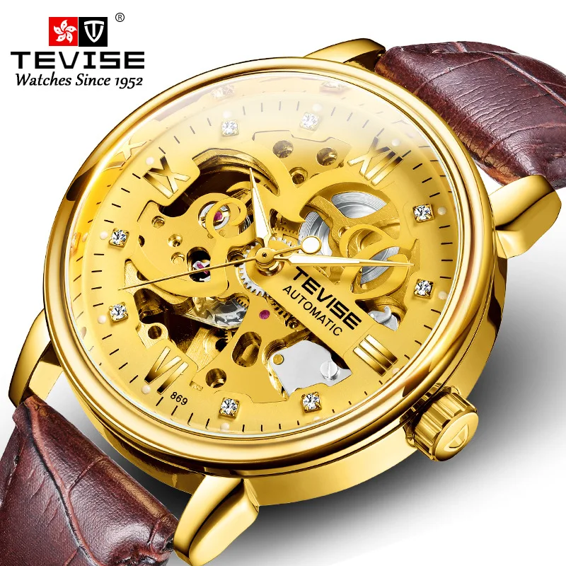 

Tevise Automatic Watch Men Mechanical Watches Hollow Skeleton Self-Winding Male Luxury Brand Sport Wrist Watch Relogio Masculino