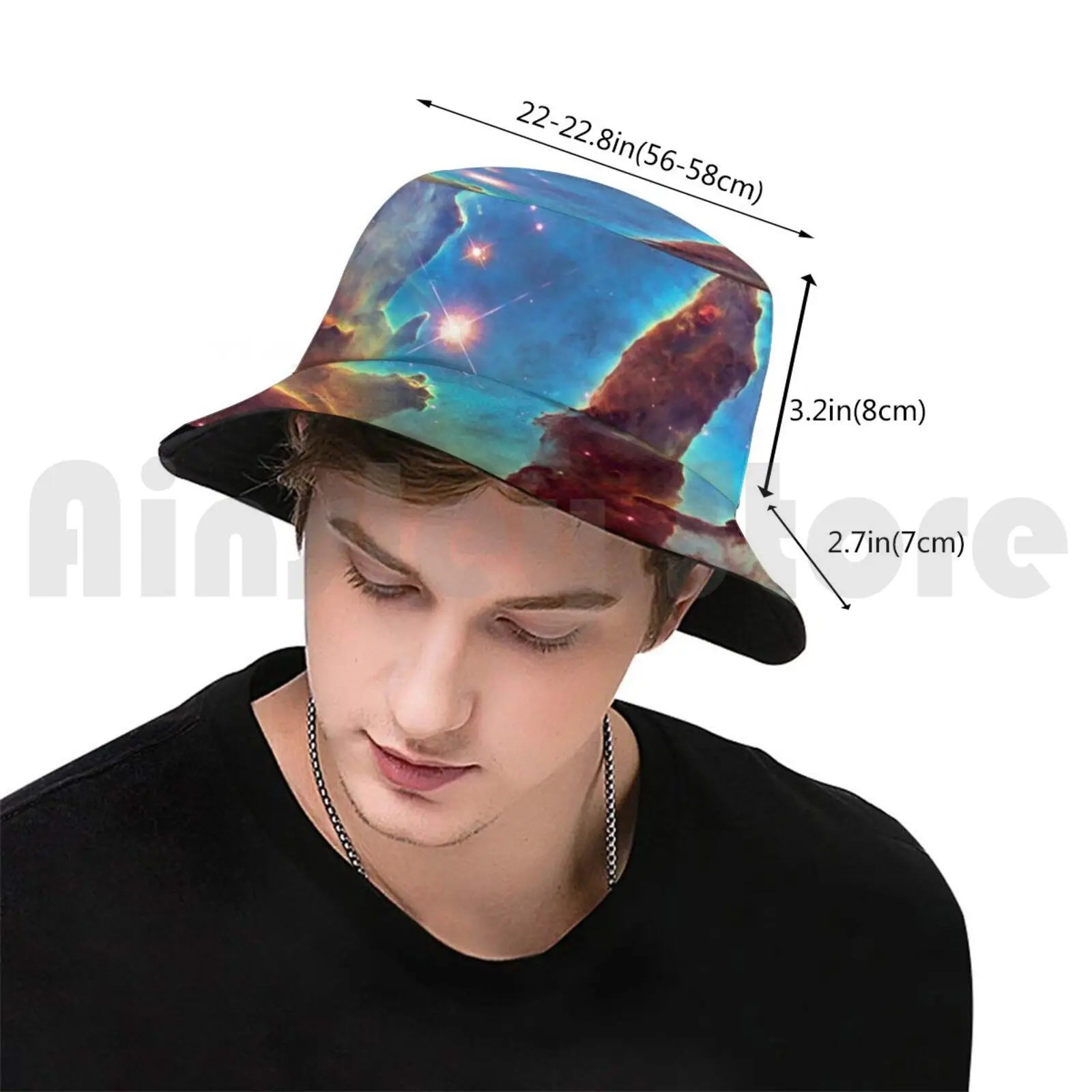 Nebula — Pillars Of Creation , M16 Bucket Hat Adult kid baby Beach Sun Hats Space Cosmos Deep Space Hubble Nebula Galaxy