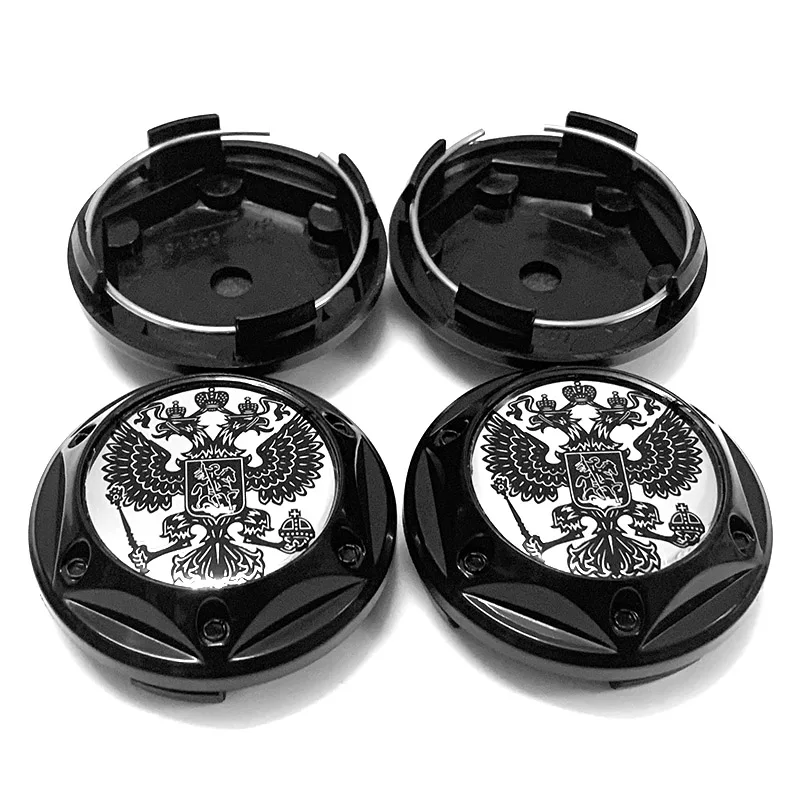 4Pcs/lot 68MM Car Styling Coat of Arms of Russia Eagle Emblem Car Wheel Hub Cap Rim Wheel Caps Cover