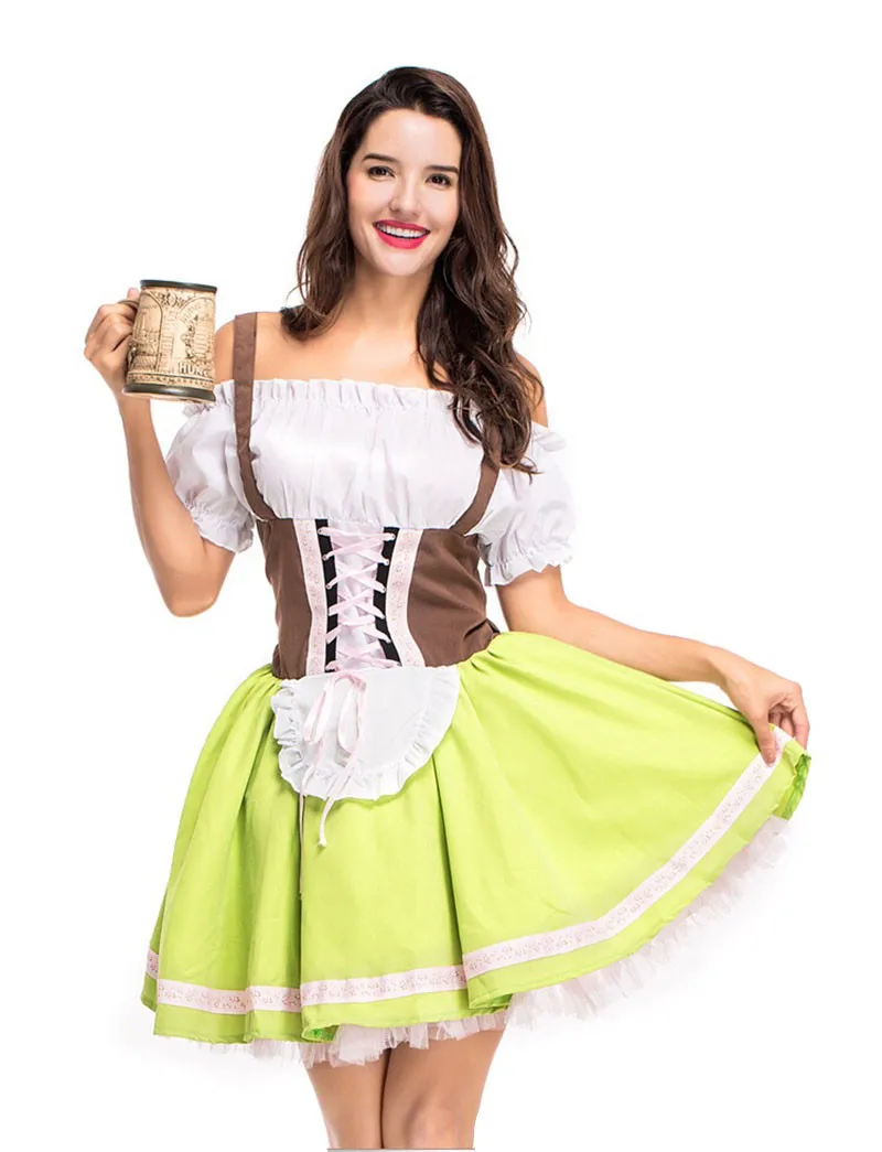 

Women's Oktoberfest Costume Bavarian Dirndl Dress Beer Festival Maid Serving Tavern Dress Cosplay Halloween Party Fancy