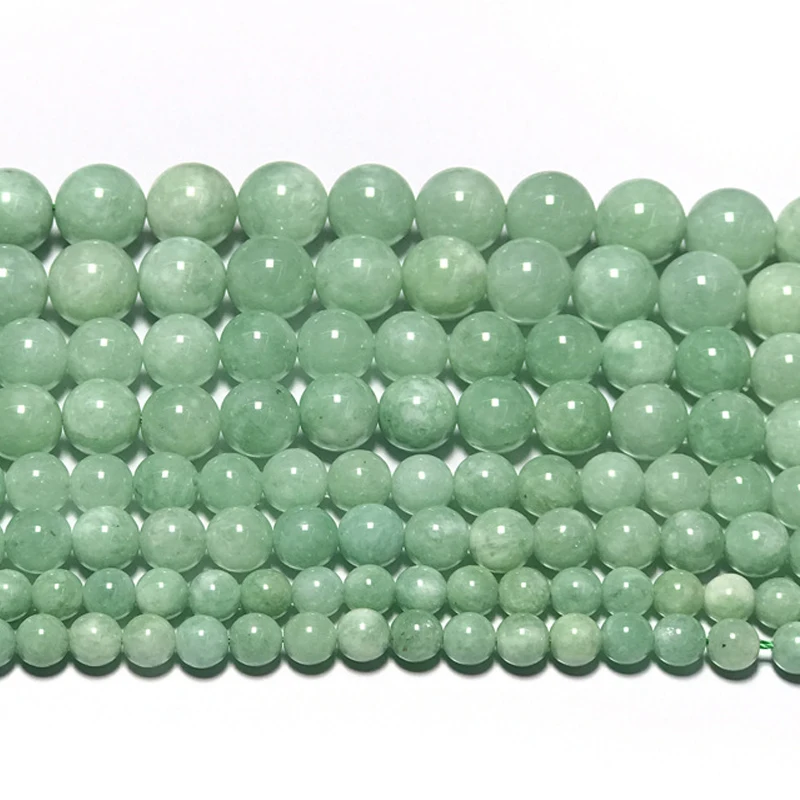 Genuine Natural Burma Jades Stone Beads 6/8/10/12MM Round Loose Jadeite Jades Beads For Jewelry Making DIY Bracelet Necklace