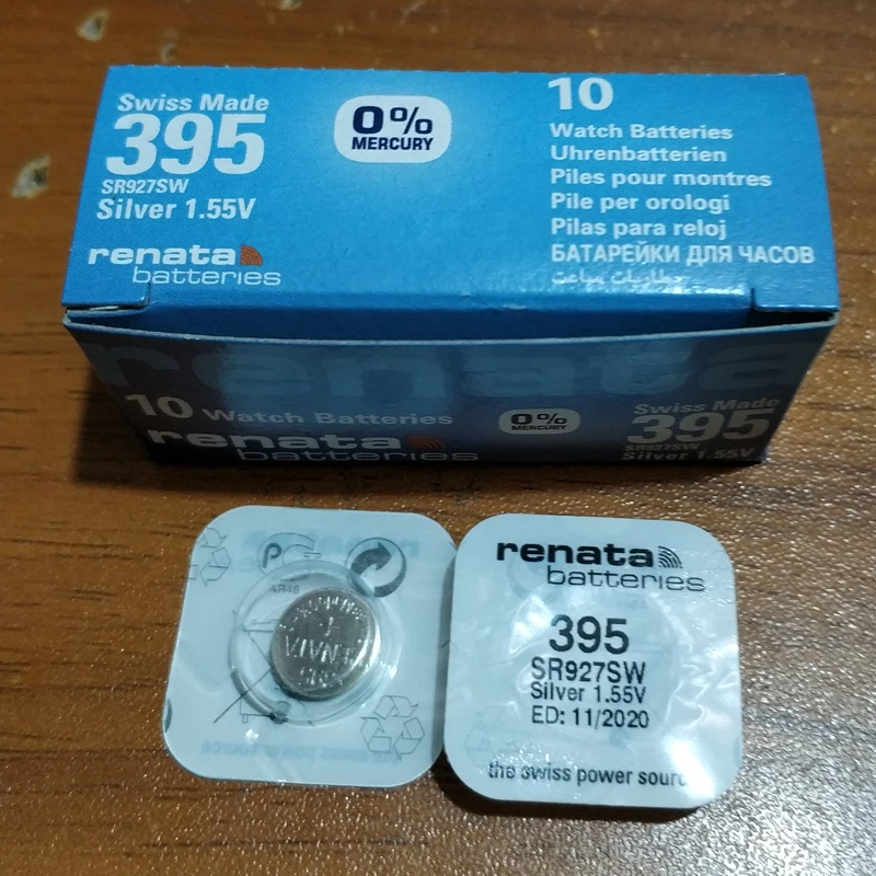 2XRENATA Silver Oxide Watch Battery 399 395 SR927SW 9271.55V a Blister Pack swiss make