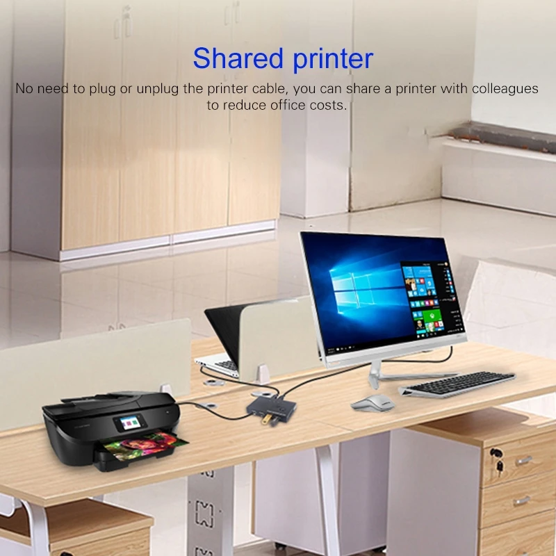 AM-UK404 USB2.0 4 In 4 Out Print Sharer Switch