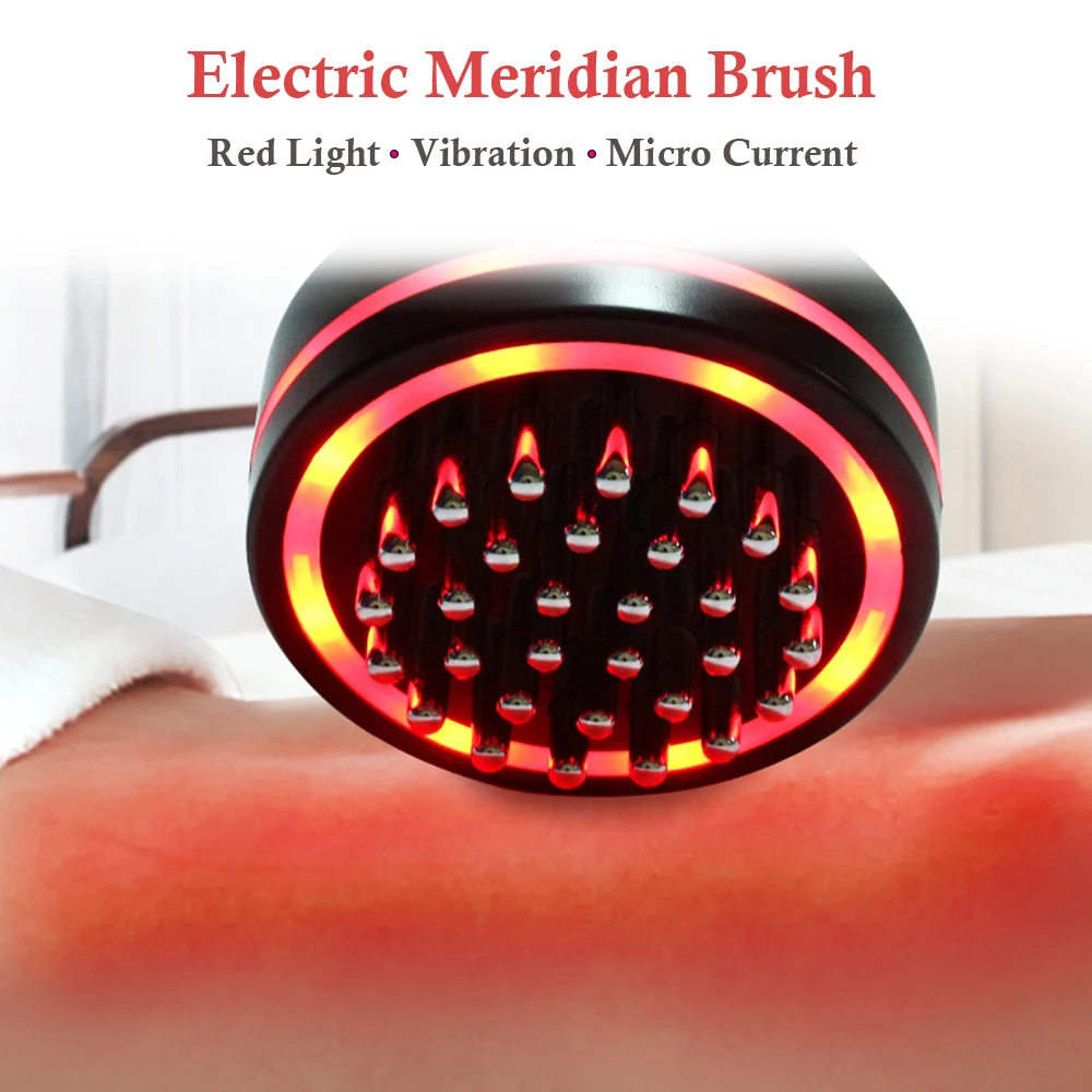 Electric Meridian Scraper Body Massager Detoxification Brush Hot Compress Warm Back Neck Massage Relax Pain Relief Health Care