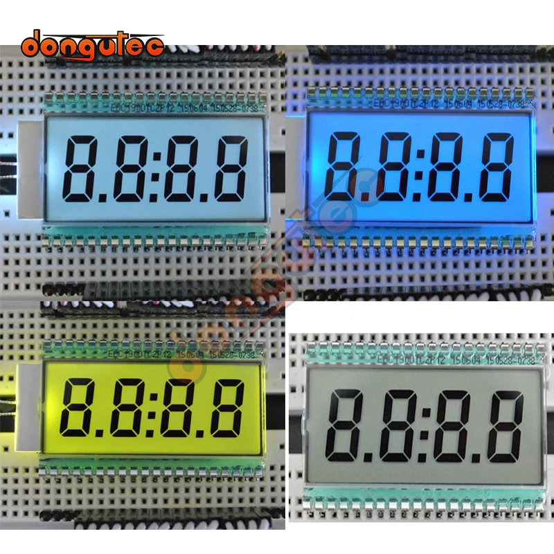 EDC190 40PIN TN pozytywne 4 cyfry segmentowy wyświetlacz LCD Panel 3V cyfrowy w kształcie tuby wyświetlacz zegara