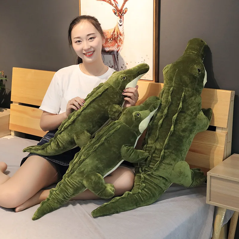 90/120CM Stuffed Animal Real Life Alligator Plush Toy Simulation Crocodile Dolls Kawaii Ceative Pillow for Children Xmas Gifts