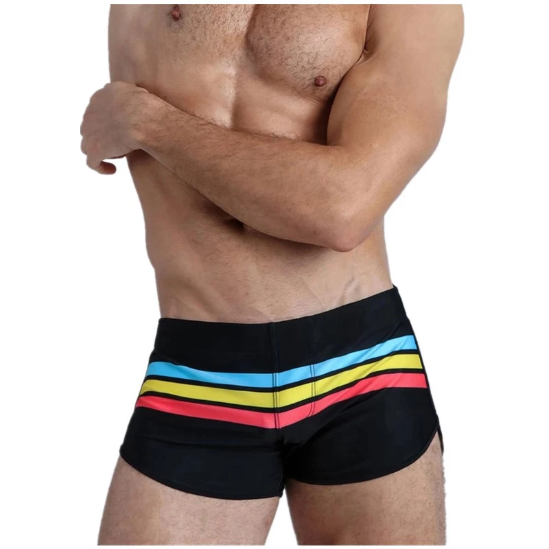 Sexy Stripes Men Swimwear Swimsuit Man Men\'s Swimming Trunks Shorts Push Up Pad Mens Swim Briefs Beach Surf Bathing Suit