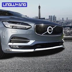 Стайлинг автомобиля, хромированная наклейка для Volvo V90 S90 2016 2017 2018 2019, нержавеющая сталь, передний бампер, аксессуары для автомобиля