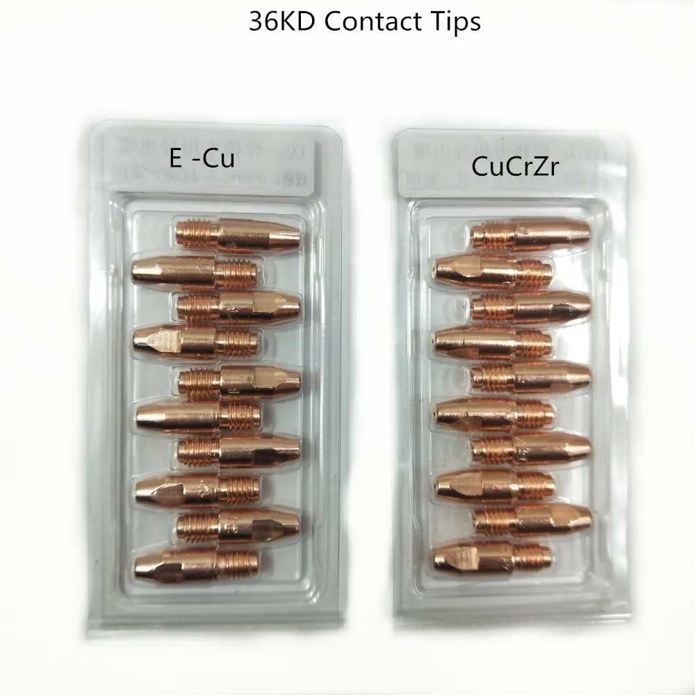 36KD เคล็ดลับ CuCrZr ไฟฉาย MIG/ปืนวัสดุสิ้นเปลือง0.8/1.0/1.2Mm เชื่อมเคล็ดลับสำหรับสไตล์ยูโร MIG MAG เชื่อมไฟฉาย