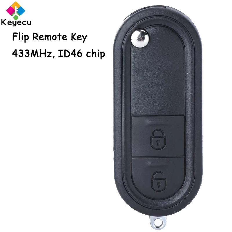 

KEYECU OEM Flip Folding Remote Control Car Key With 2 Buttons 433MHz ID46 Chip Fob for MG3