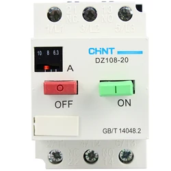 CHINT Original Motor Protector Switch DZ108-20/211 380V Three-phase 3P Circuit Breaker Protective Starter