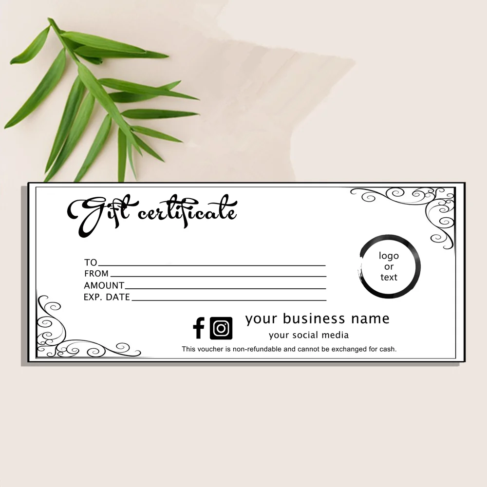 Gold Gift Card Thank You Cards, Business Cards PackingCards, Peach Coral Gift Voucher, Modern, ADD Your Logo, Gift Certificate