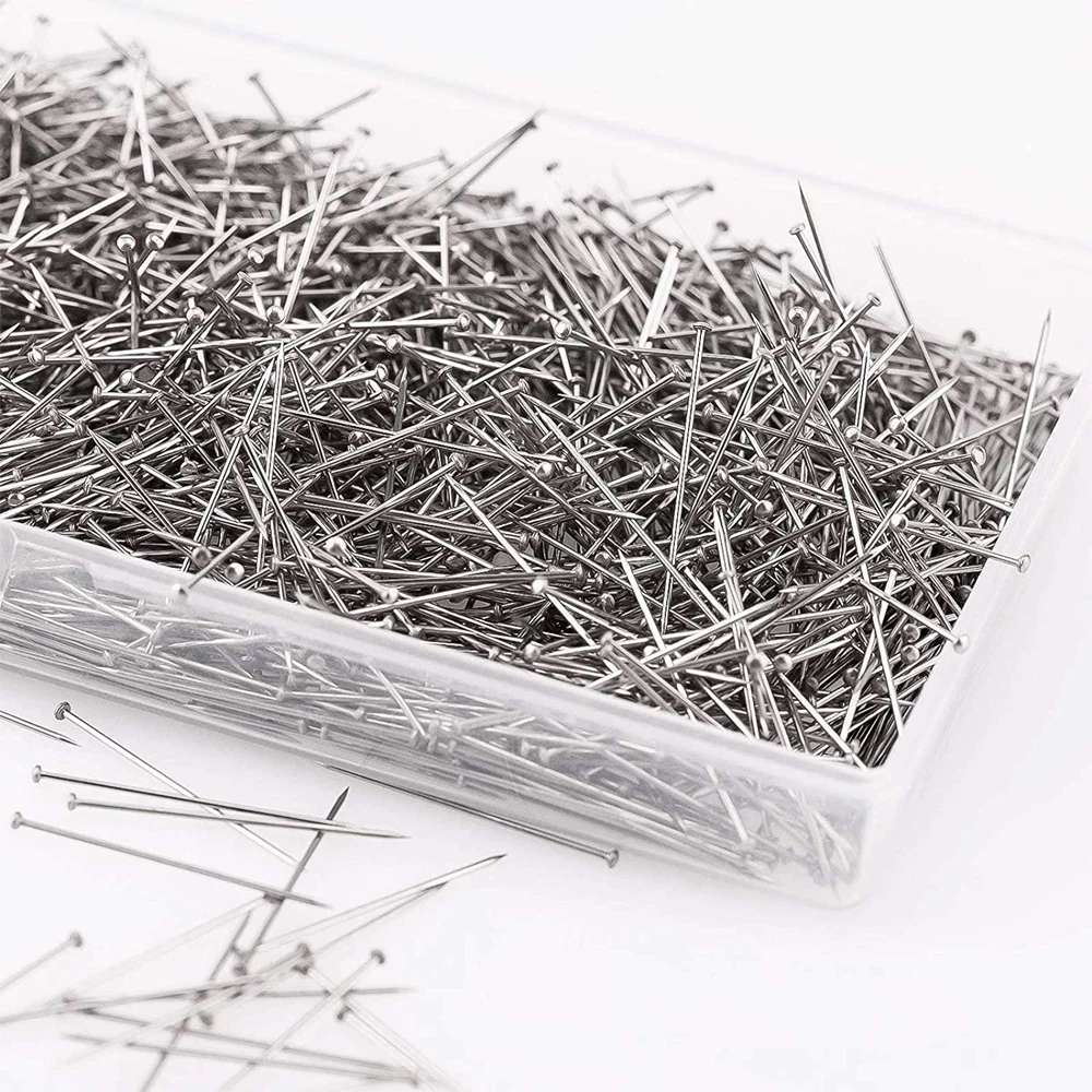 2000PCS Straight Pins Durable Stainless Steel Dressmaker Pins Flat Head Pins for Dressmaker Jewelry Decoration Sewing Projects