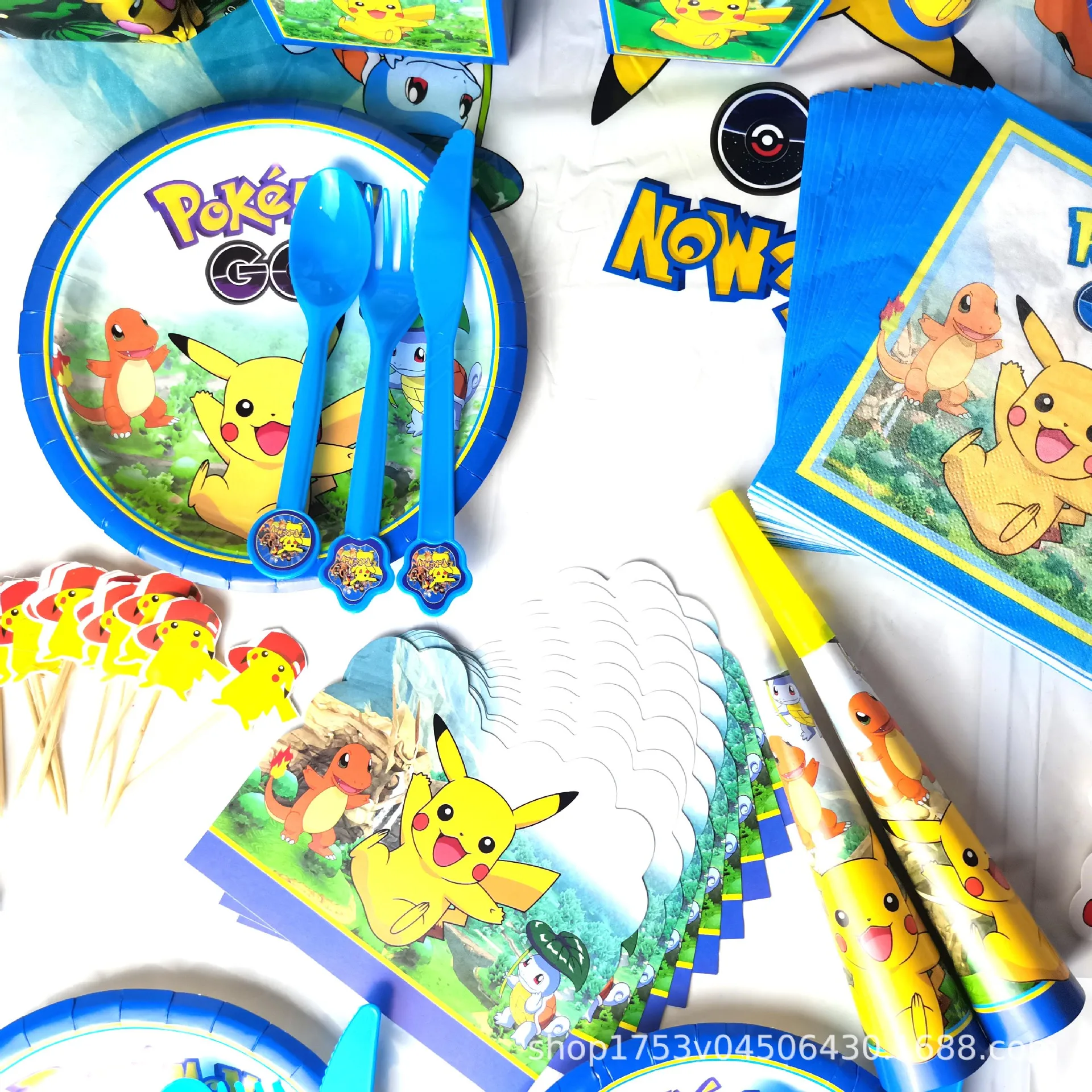 Pokemon Birthday Party Decorations Pikachu Balloons Baby Shower Wedding Party Supplies Tableware Backdrop Topper Boys Toys