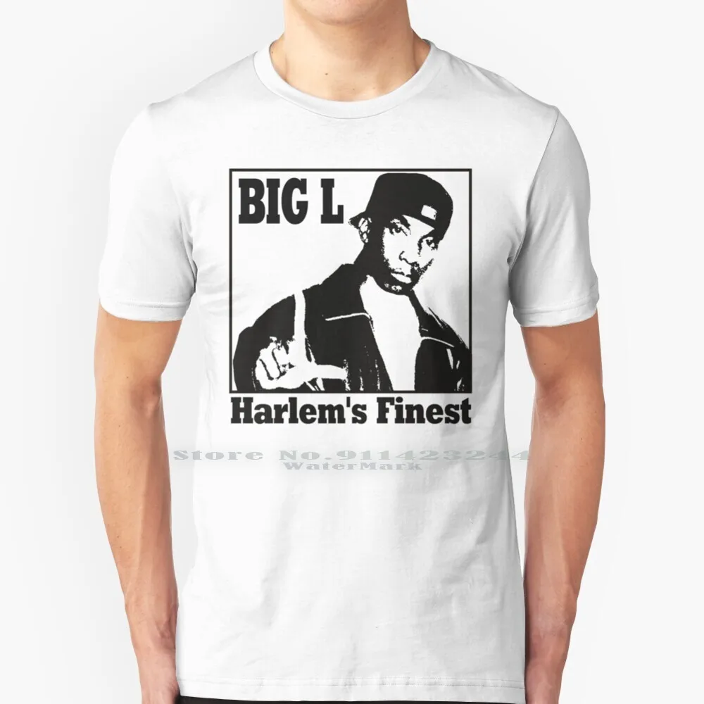 Big L Harlem`s Finest T Shirt Cotton 6XL Big L Lamont Rapper Hiphop Harlem