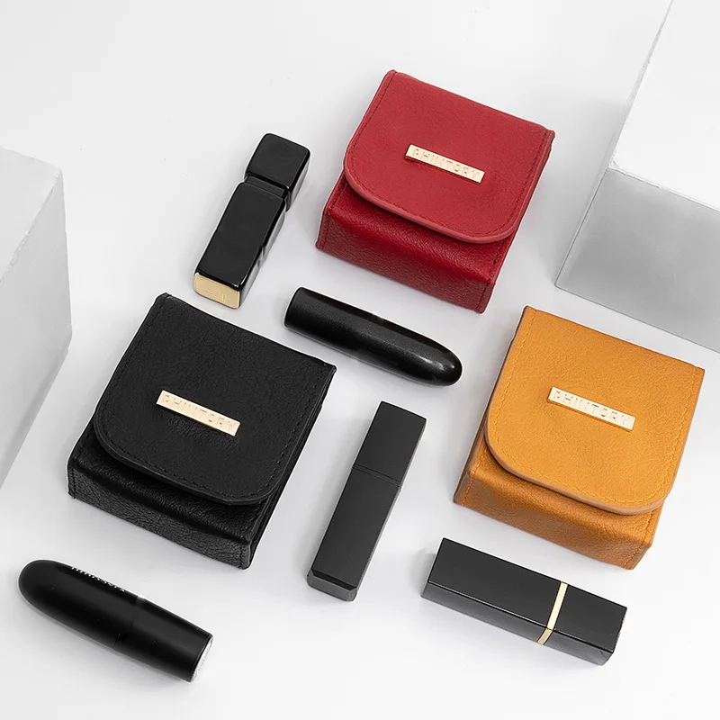 Borsa cosmetica per rossetto con Organizer per custodia da viaggio a specchio custodia portatile in pelle PU per il trucco