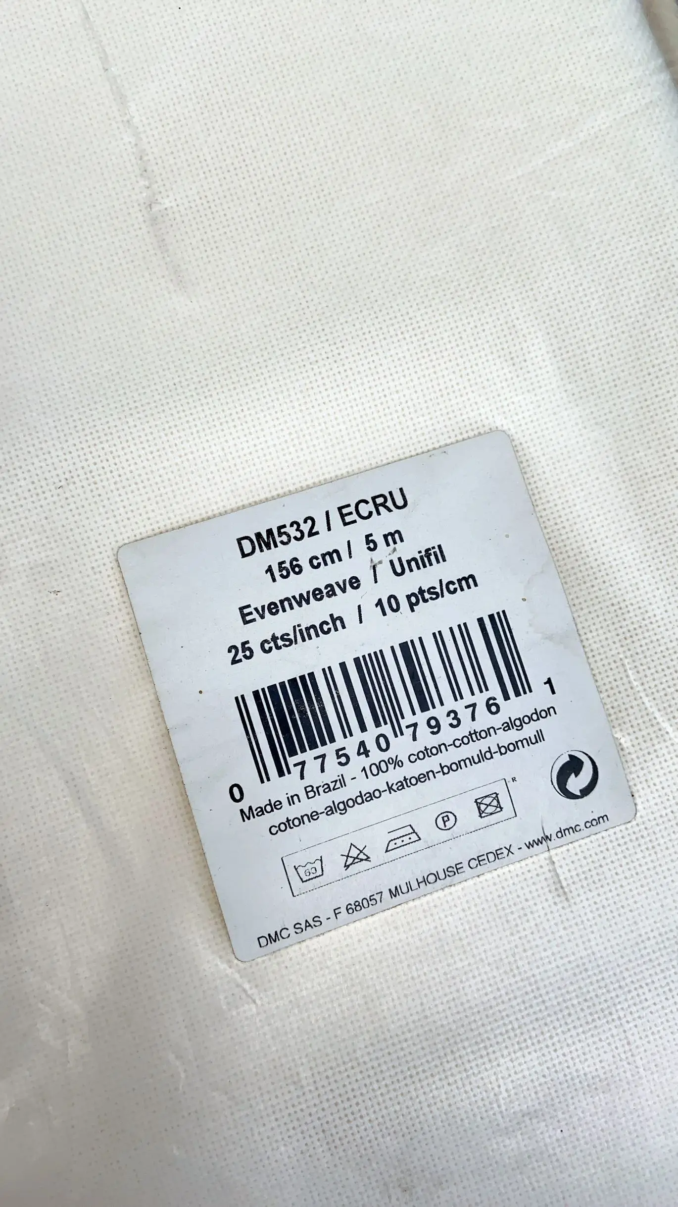DMC tessuto/aida magazzino tessuto del ricamo 28ct/25ct tessuto di colore punto croce panno della tela di canapa di colore bianco, 30-30cm, di lino