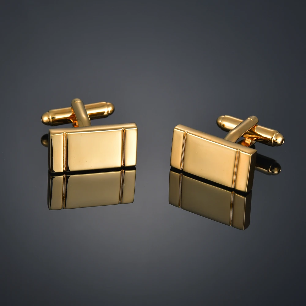 Quality Gold Color Cufflinks Letters/Alien/Square/Dragon/Maple leaves/Balance/Name Cuff Links for mens French bouton manchette