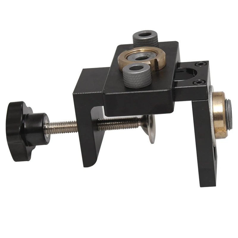 GanWei 3 in 1 maschera per tasselli regolabile Jig per fori tascabili per la lavorazione del legno con punta da trapano da 8/15mm per strumenti di perforazione per localizzatore di Guide di perforazione